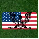Custom Personalized License Plate Auto Tag With God Bless America Eagle Design