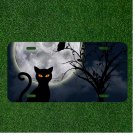 Custom Personalized License Plate Auto Tag With Cat With Orange Eyes By Moon