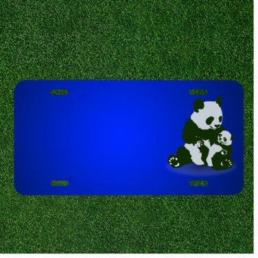 Custom Personalized License Plate With Add Names To Panda Bear Cute Happy