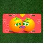 Custom Personalized License Plate Auto Tag With Two Orange Emojis Kissing Hearts