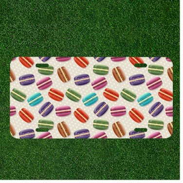 Custom Personalized Car License Plate With Macaron Macaroon Stylized Macaron