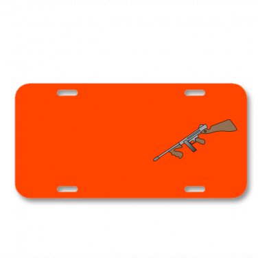 Machine Gun Gun On License Plate Car Front Add Names