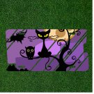 Custom Personalized Auto Tag With Cartoon Owl And Cat On Tree Branch Design