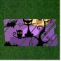 Custom Personalized Auto Tag With Cartoon Owl And Cat On Tree Branch Design
