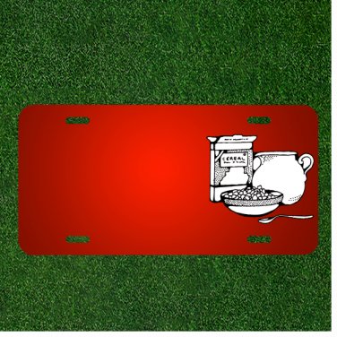 Custom Personalized License Plate With Add Names To Cereal Breakfast Milk