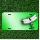 Custom Personalized License Plate Tag With Green Background Dragonfly Add Names