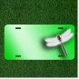 Custom Personalized License Plate Tag With Green Background Dragonfly Add Names