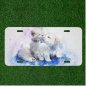 Custom Personalized License Plate Auto Tag With Cat And Puppy Dog Kissing Design