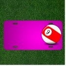 Custom Personalized Car License Plate With Add Names To Billiard Ball Pool Ball