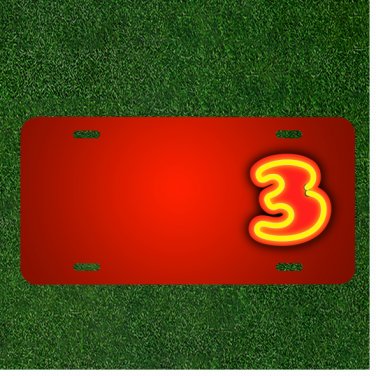 Custom Personalized License Plate With Add Names To Neon Three Numbers
