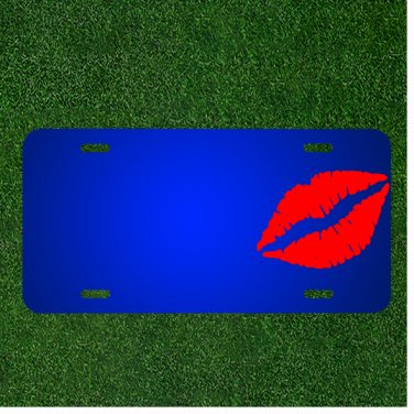 Custom Personalized License Plate With Add Names To Lips Kiss Lipstick Mouth