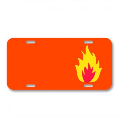 Burning Danger Fire Flame On License Plate Car Front Add Names