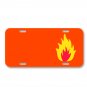 Burning Danger Fire Flame On License Plate Car Front Add Names