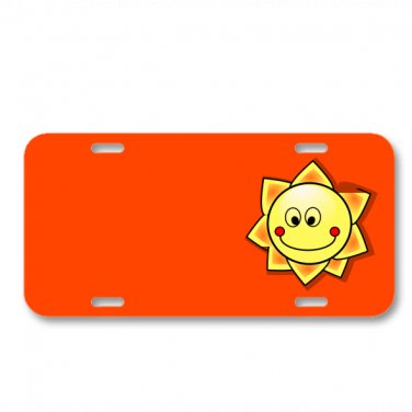 Sun Solar Sunshine Cartoon Hot On License Plate Car Front Add Names