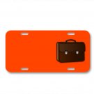 Briefcase Business Brown Briefcase On License Plate Car Front Add Names