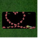 Custom Personalized License Plate Tag With Little Plane Making Pink Heart Smoke