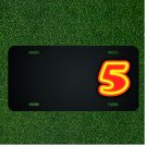 Custom Personalized License Plate With Add Names To Neon Five Numbers