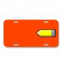 Pencil Yellow Colored Crayon Paint On License Plate Car Front Add Names