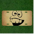 Custom Personalized License Plate Auto Tag With Funny Teeth Emoji Design