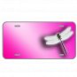 Custom Personalized License Plate Tag With Dragonfly Pink Background Add Names