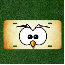 Custom Personalized License Plate Auto Tag With Cute Owl Like Emoji Design Art