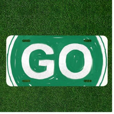 Custom Personalized License Plate Auto Tag With Green Light Go Design Art NEW