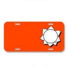 Sun Star Solar Cartoon Line Art On License Plate Car Front Add Names