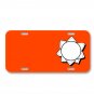 Sun Star Solar Cartoon Line Art On License Plate Car Front Add Names