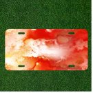 Custom Personalized License Plate Auto Tag With Cool Red Splash Design