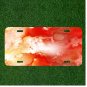 Custom Personalized License Plate Auto Tag With Cool Red Splash Design