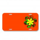 Abstract Flower Geometric Nature On License Plate Car Front Add Names