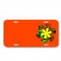 Abstract Flower Geometric Nature On License Plate Car Front Add Names