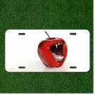 Custom Personalized License Plate Auto Tag With Teeth Apple Design NEW
