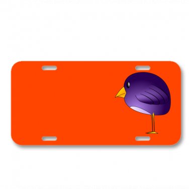 Bird Standing Lilac On License Plate Car Front Add Names