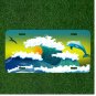 Custom Personalized License Plate Auto Tag With Dolphin Waves And Bird Design