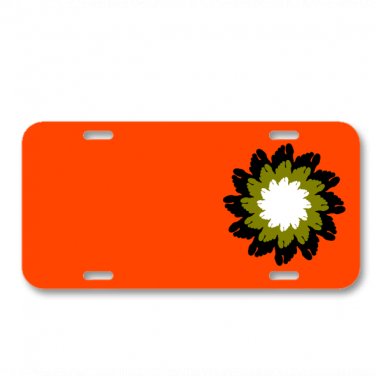 Flower Abstract Pattern On License Plate Car Front Add Names