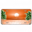 Custom Personalized LICENSE PLATE With Orange Pretty Trees Sunset View Add Text