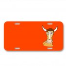 Cow Animal Mammal Bull Surprised On License Plate Car Front Add Names
