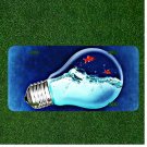 Custom Personalized License Plate Auto Tag With Light Bulb With Water And Fish