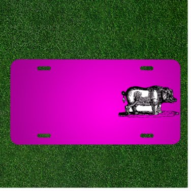 Custom Personalized Car License Plate With Add Names To Boar Pig Wild Hog