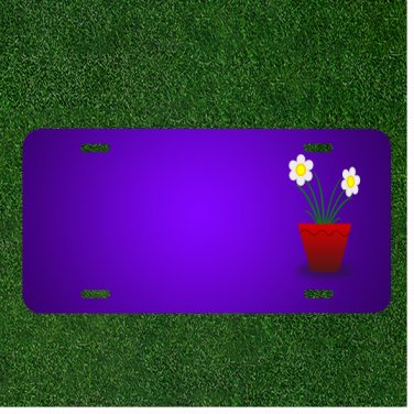 Custom Personalized License Plate With Add Names To Flower Plant Pot Red