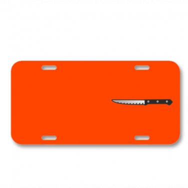 Blade Cut Cutlery Cutting Knife On License Plate Car Front Add Names