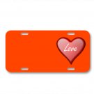 Heart Love Valentine Red Glossy On License Plate Car Front Add Names