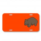 Animal Wombat Mammal Brown Wombat On License Plate Car Front Add Names