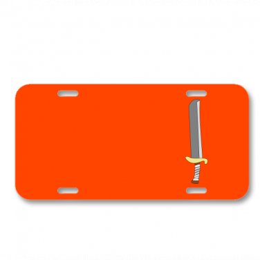 Sword Machete Weapon Steel Historic On License Plate Car Front Add Names