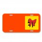 Black Red Ribbon Yellow On License Plate Car Front Add Names