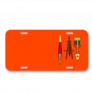 Arte Brush Paintbrush Painting On License Plate Car Front Add Names