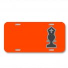 Chess King Black Figure Game Play On License Plate Car Front Add Names