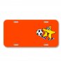 SOCCER BALL STAR DESIGN ON LICENSE PLATE CAR FRONT ADD NAMES