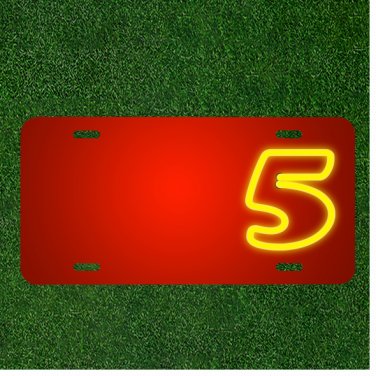 Custom Personalized License Plate With Add Names To Neon 5 Lights Number